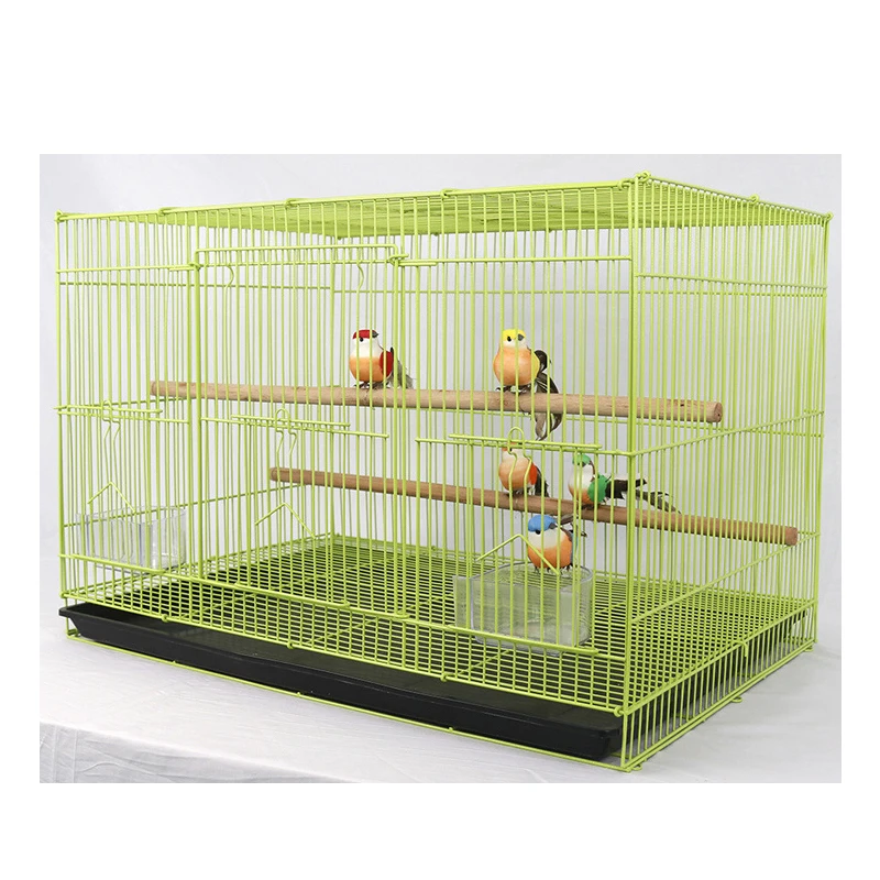 

Factory Large Comfortable Foldable Peony Lovebird Cage Multi-Color Parrot Bird Cage With Breeding Door Pet Living House Cage, White