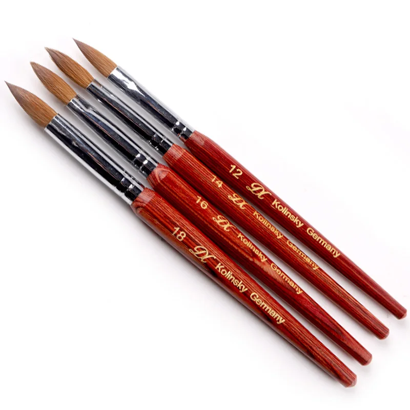 

TSZS 100% Kolinsky Sable Acrylic Nail Art Builder Brush Wood Handle Pen Professional Nail Art Manicure Tool, Red