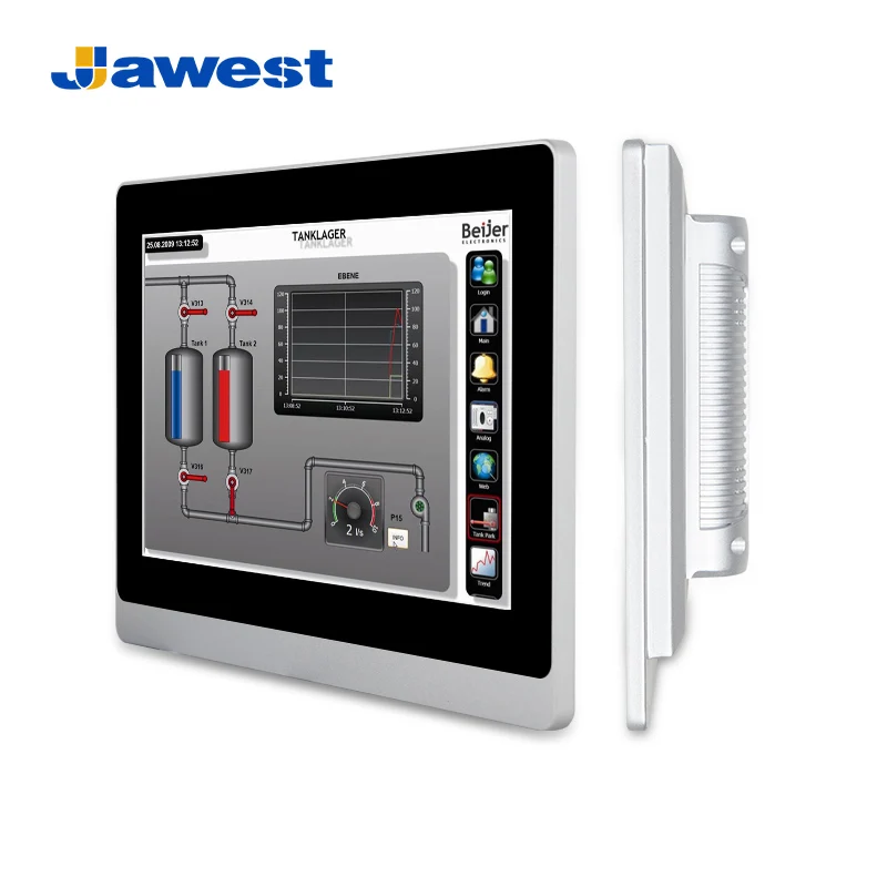 

Jawest 10.1 inch VESA/Wall mounted IP65 industrial monitor capacitive touch screen lcd monitor display, Silver