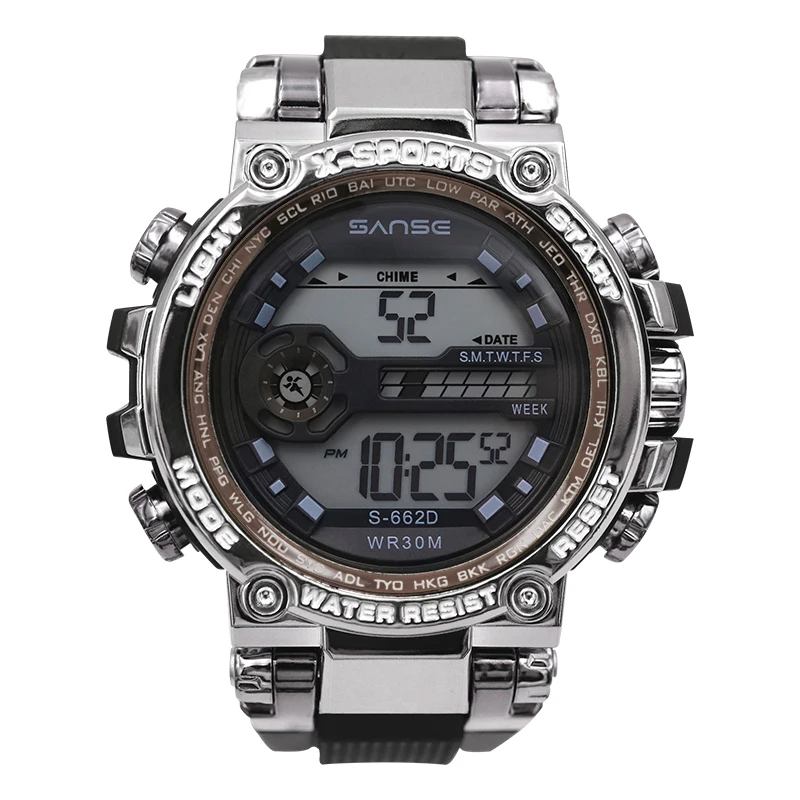 

new design sanse S-662D waterproof importir jam tangan sport digital men watch wrist, 8 colors