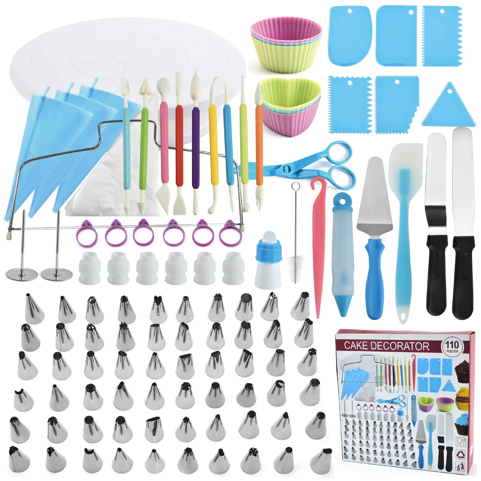 

Factory direct stainless steel 63PC cake cream decorating tool