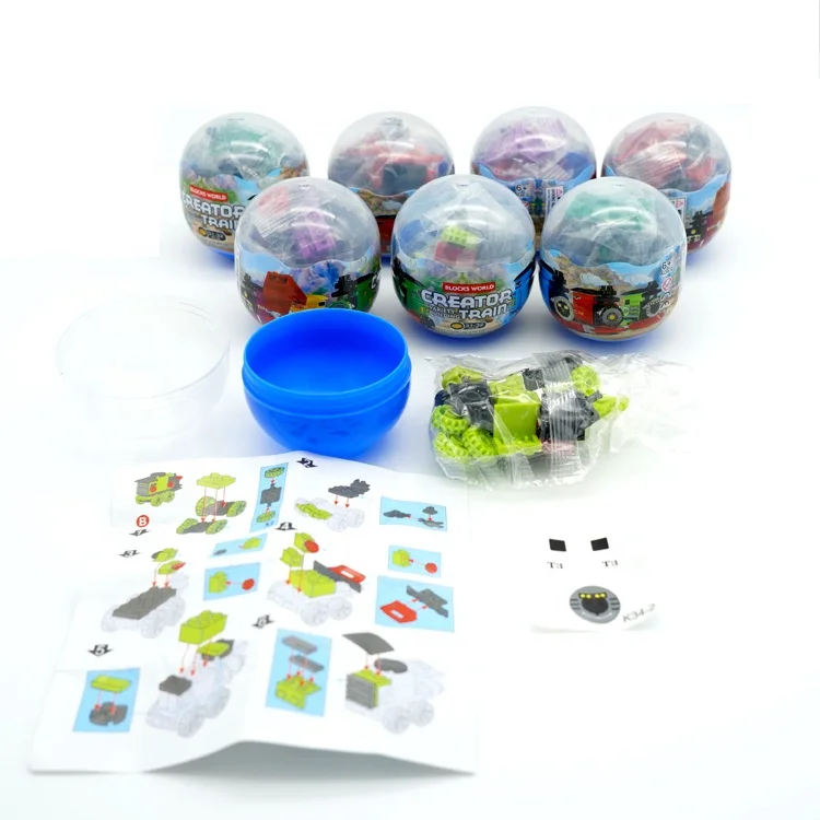 Mini 6-in-1 surprise egg capsule changeable boys girls building block toys