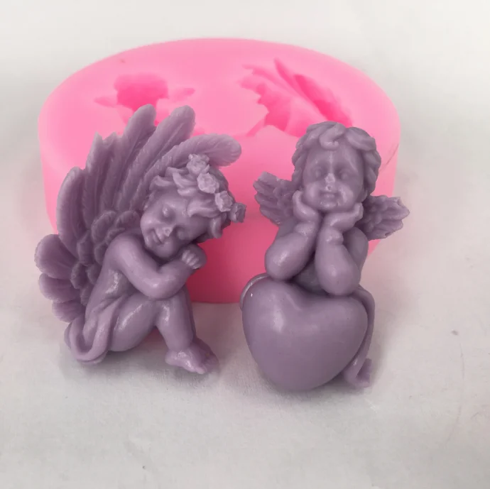 

Z177 Heart shaped Angel silicone mold Aromatherapy Candle Mold baking mold, Random
