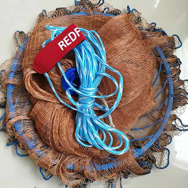 

Tire Line 12ft Casting Frisbee Fishing Net for wholesale, Brown fish net