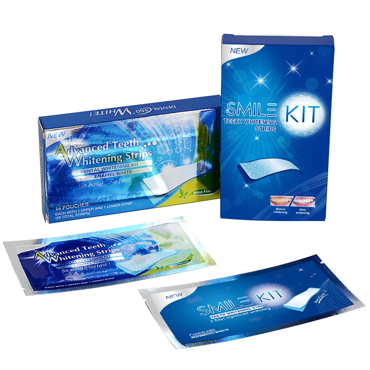 

smilekit Natural custom logo remove stains 6% hp 14 pairs private label teeth whitening strips