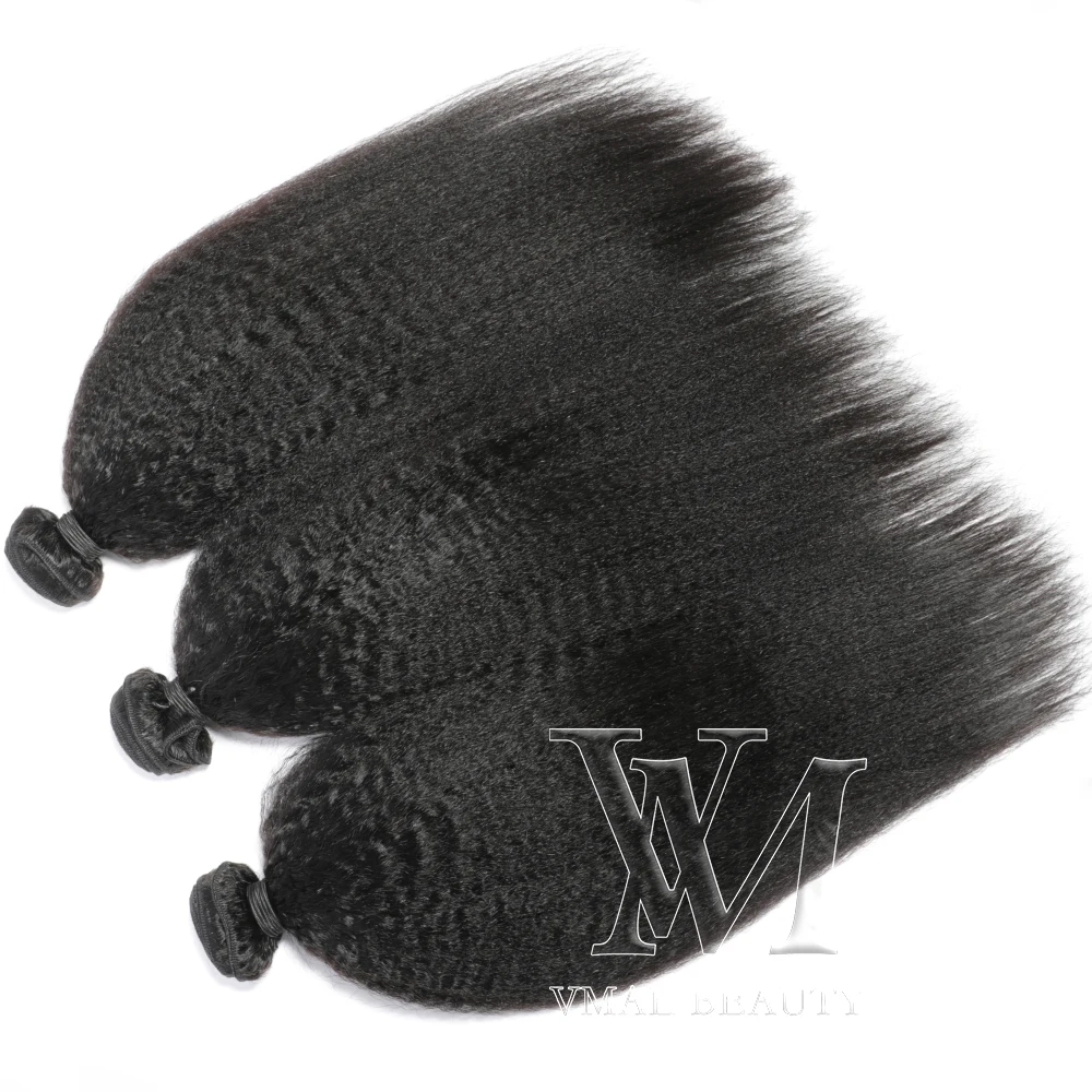 

VMAE 11A Cuticle Aligned Indian Hair Weft Natural Black Coarse Kinky Coily Straight Virgin Human Hair Extensions for Black Women, Natural colors