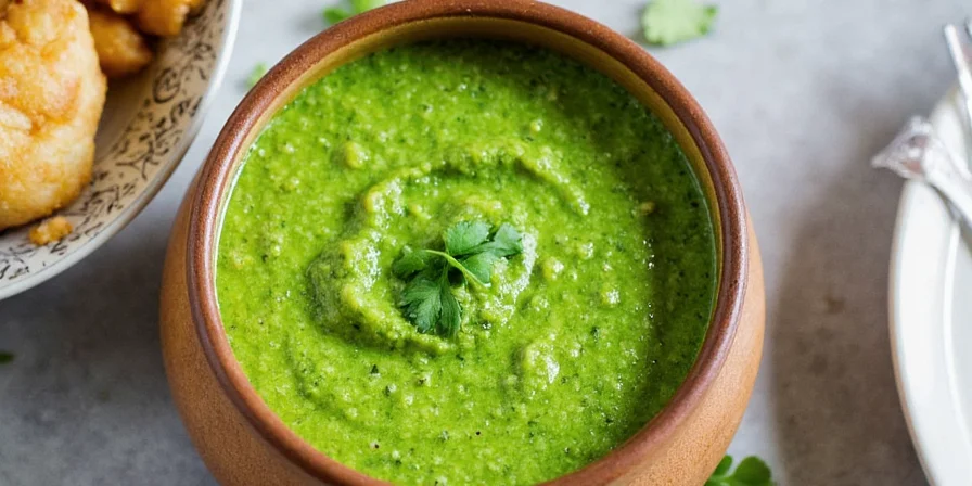 Side-by-side comparison of green and red chimichurri
