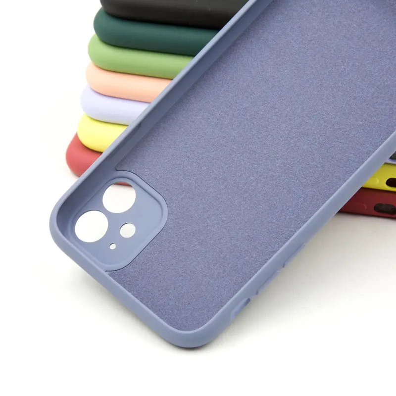

Candy color original logo liquid silicone rubber case for iPhone ,packaging customized microfiber anti-scratch for Huawei cover, Black/frosted black/frosted white/red/green/navy blue/metal blue