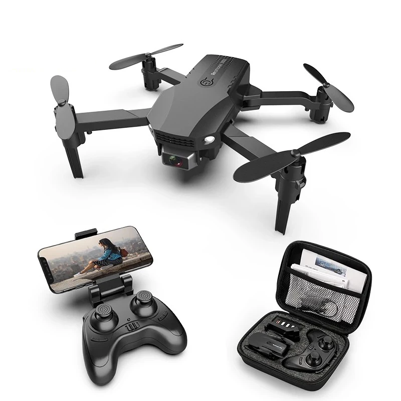 

4k HD dual lens mini drone WiFi real-time transmission FPV drone follow me Foldable RC Quadcopter toy R16 Drone With Camera, Black gray