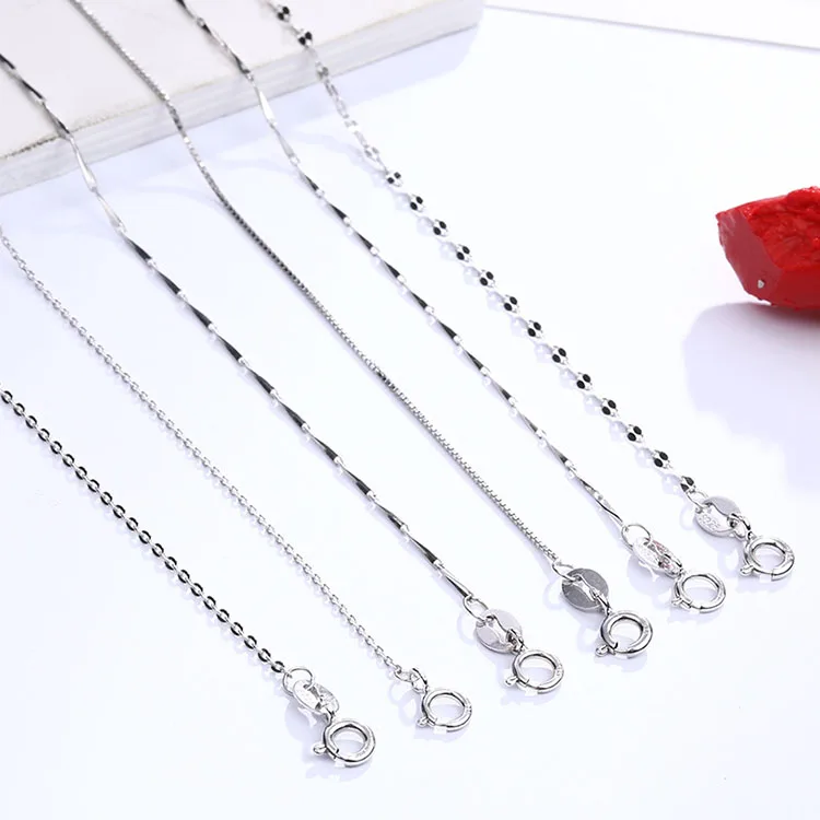 

High Quality 925 Sterling Silver Necklace Silver Plated Rope Chain Silver 925
