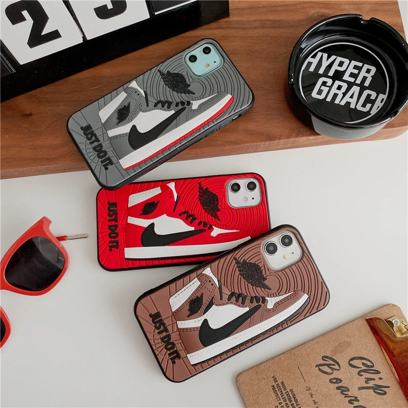 

Fashion Brand 3D Sneakers Soft Phone Case for iPhone 11 12 Pro mini Max SE 2020 XR X XS Max 7 8 Plus Cover Soft Silicone Cases