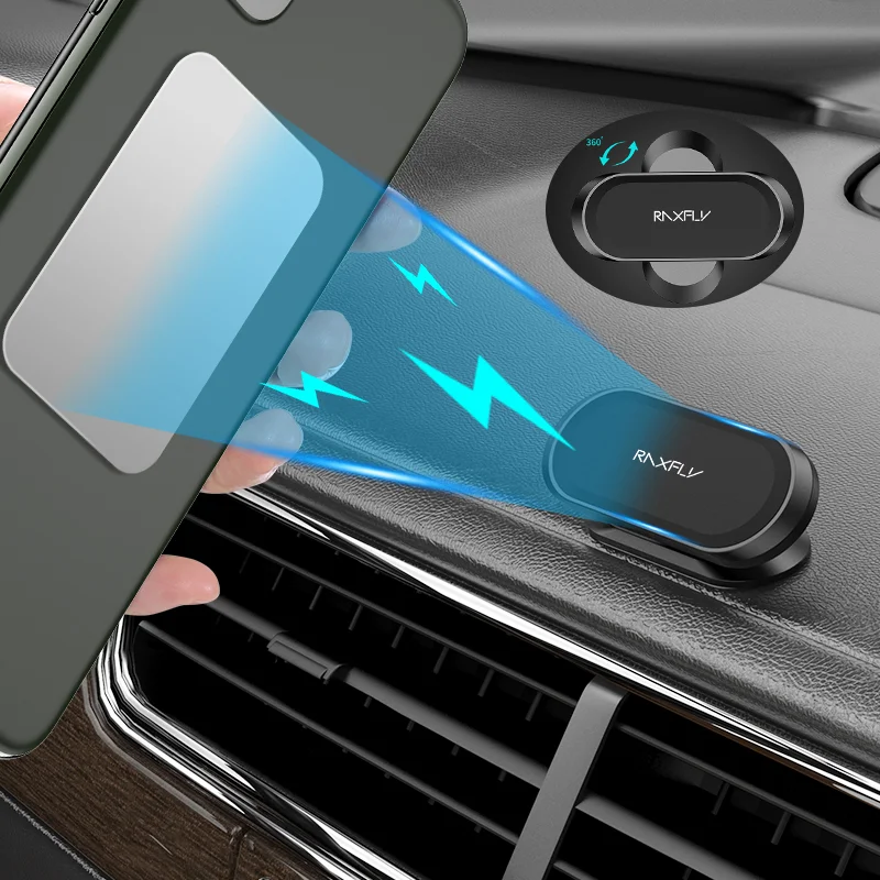 

Free Shipping 1 Sample OK Multifunctional 360 Magnetic Mobile Phone Car Mount Holder New Hook Cable Clip Cell Phone Holder, Black