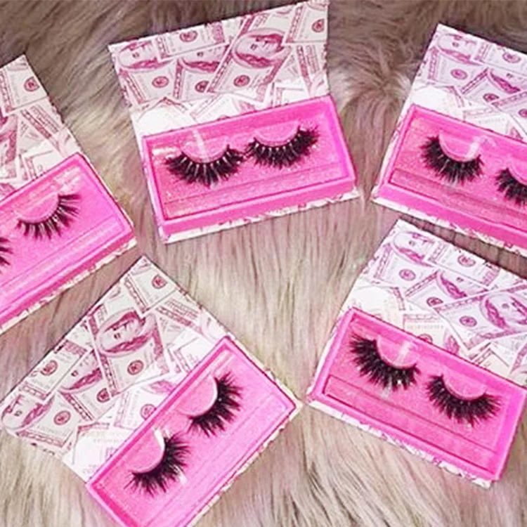 

25mm mink eyelashes dramatic long cross money lash box 3d mink lashes, Natural black