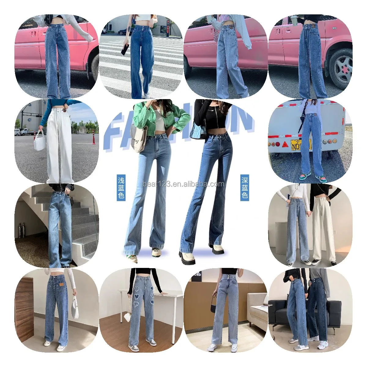 

2022 High Waist Baggy Jeans Women's Wide Leg Jeans Straight Loose Pants