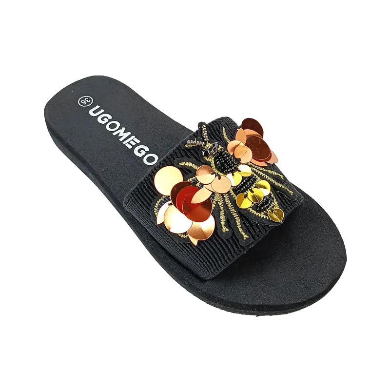 

2021 wholesales new arrivals ladies female summer casual slides shoes women house bathroom flat eva outsole slippers, Black