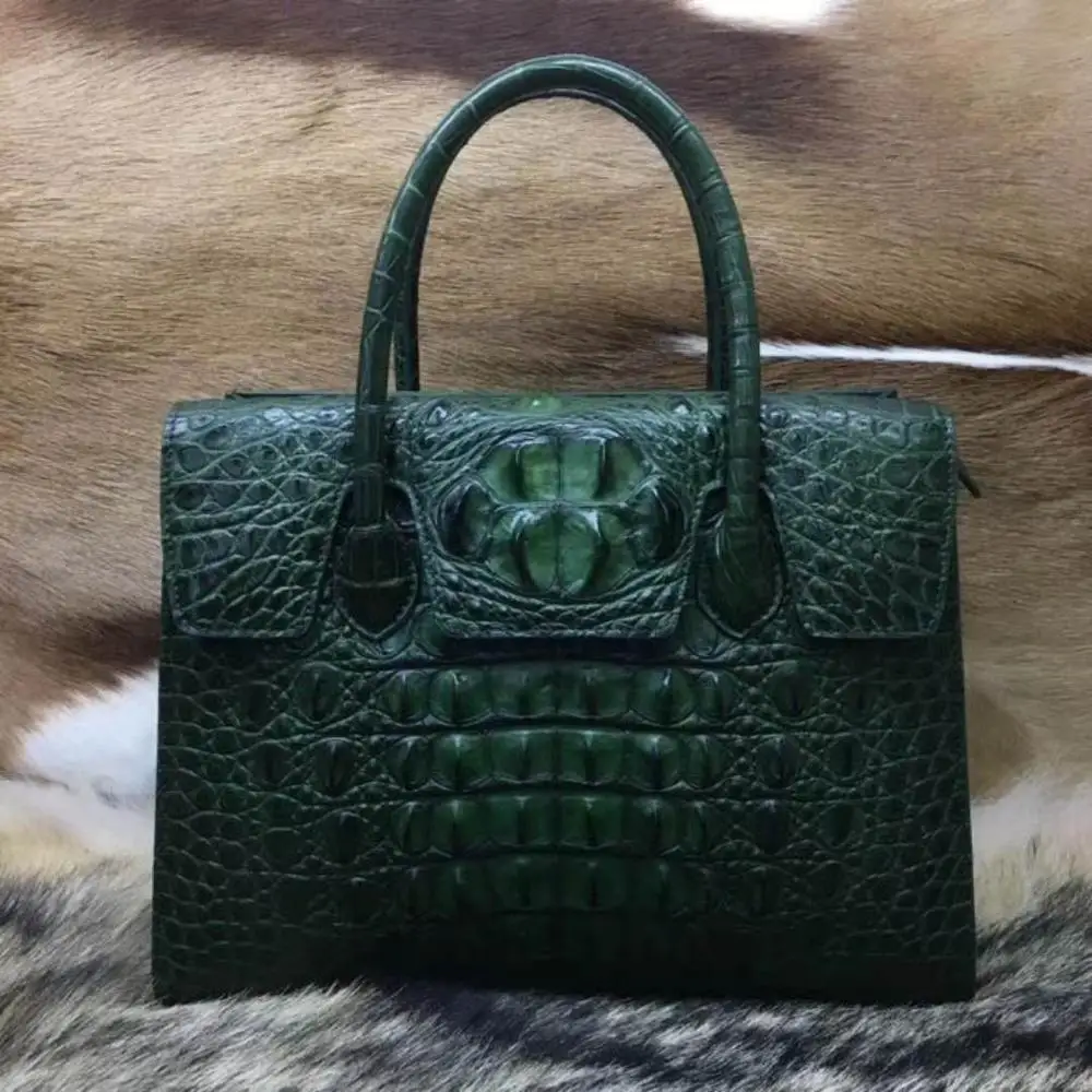 

Professional Manufacturer Exotic Real Crocodile Leather Bag Tote Handbag For Ladies Custom Handbag Leather, Choice