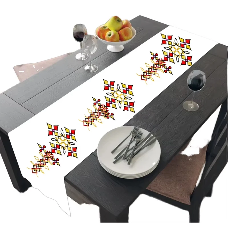 Fast Delivery Top Quality Full Color Graphic Durable Fabric Indoor Outdoor Custom Printing Linen Longway Table Runner