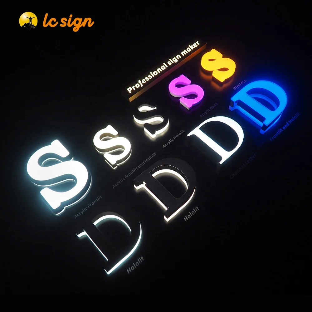 3d logo resin stainless steel outdoor sign letters sample business letters lighted sign for company