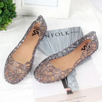 

Women Fashion Sandals Summer Breathable Crystal Hollow-out Casual Fashion Women Shoes, As show