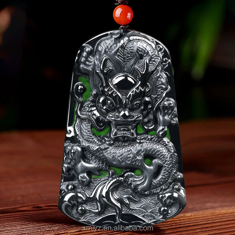 

Certified Grade A Natural Ink Cui Jade Jade Dragon Brand Jade Pendant Zodiac Dragon Ice Pendant Pendant Sihui Wholesale