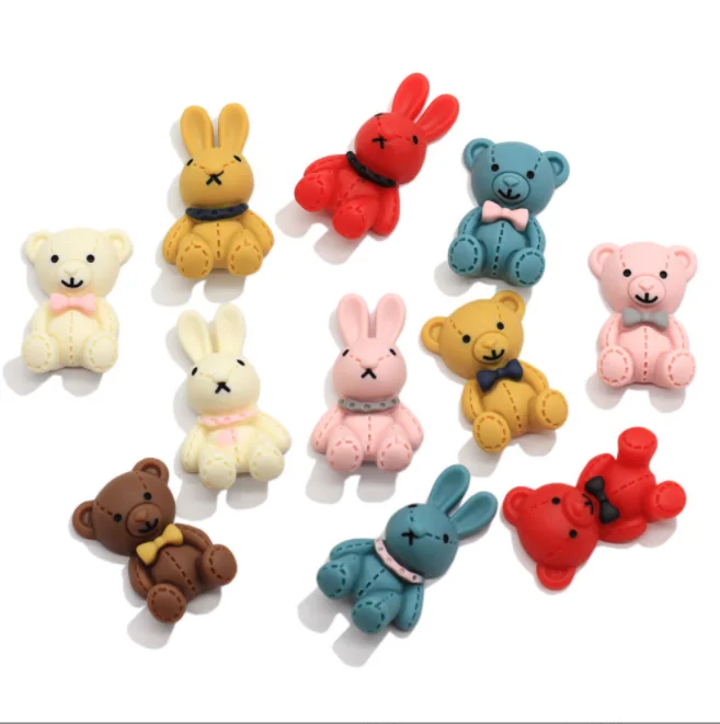 

SHIZHIXIU Cute Bear Bunny Nail Art charms rabbit cartoon Nail Jewelry Manicure 3D Nail Decoration Rhinestones, Picture