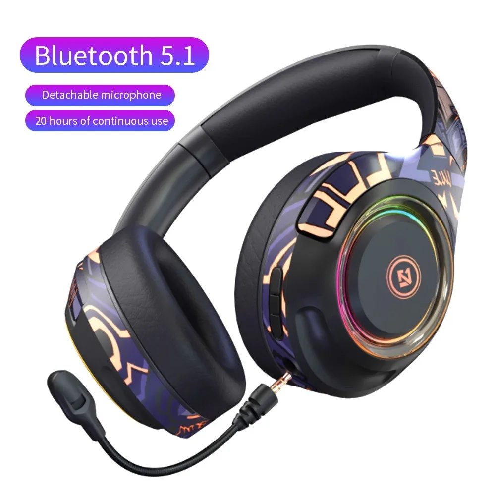 

New Arrival Wireless Earphone Gaming Headset with Mic for Mobile Phone BT 5.1 UP To 20hours Playback Time Hands-Free earphone