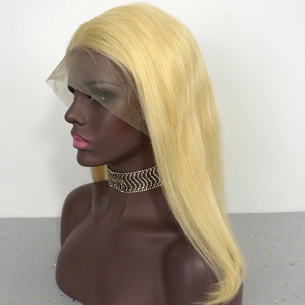 

Raw 613 brazilian hair frontal wig bob straight virgin hair wigs blond bob wig lace front, Natural colors