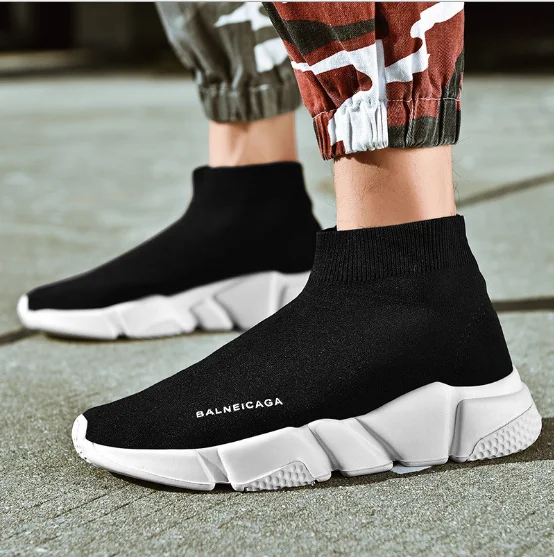 

hot selling 2020 summer platform unisex knitted women's fashion sneakers men sport sock shoes sport shoe men, As picture