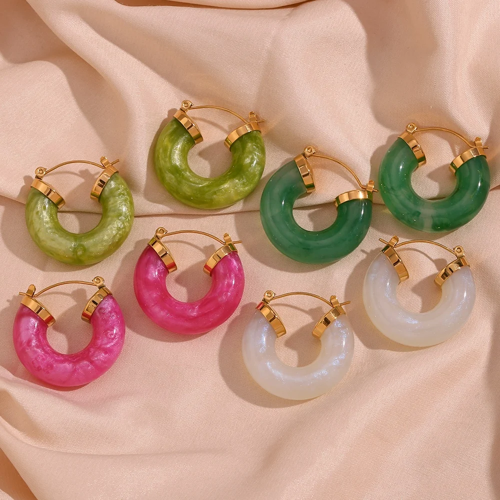 

Y2k Jewelry Chunky Acrylic Earrings Colorful Earring Women Jewelry Stainless Steel Jewelry Christmas Gift For Women