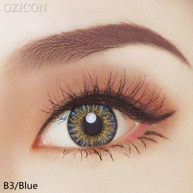 

Good quality 3 tone Blends blue color contact lenses new coming yearly color cosmetic contact lenses
