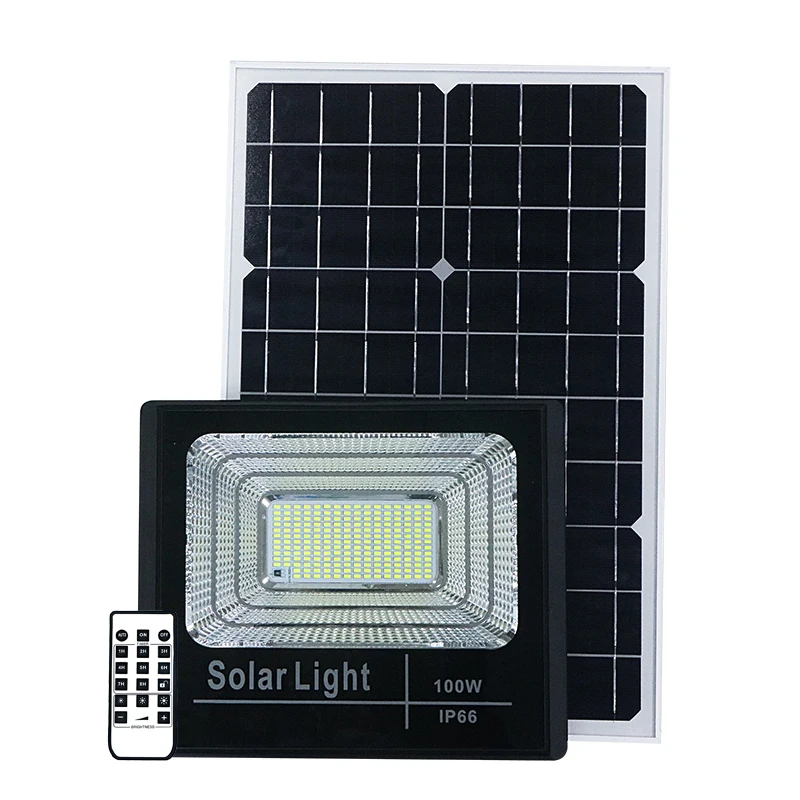 

High Brightness100W LED Solar Street Lights Outdoor IP65 Led Flood Light with Remote Control