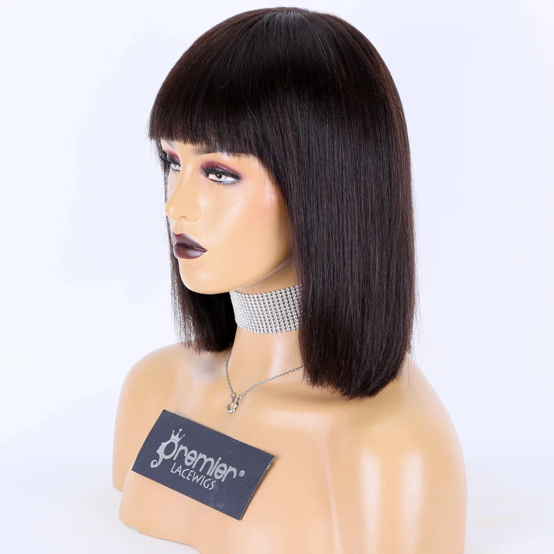 

Hot sale lace front bob wig premier 100% brazilian remy human hair, Natural color