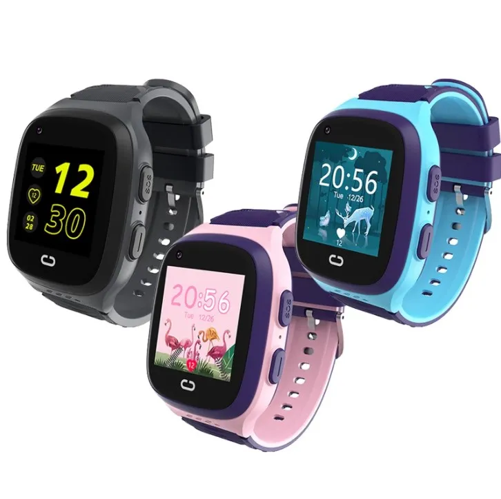 

NEW 2021 4G Smart Watch GPS LT31 Waterproof Baby SOS Positioning SIM Card Anti-lost Smartwatch Sound Guardian For Kids, Pink blue