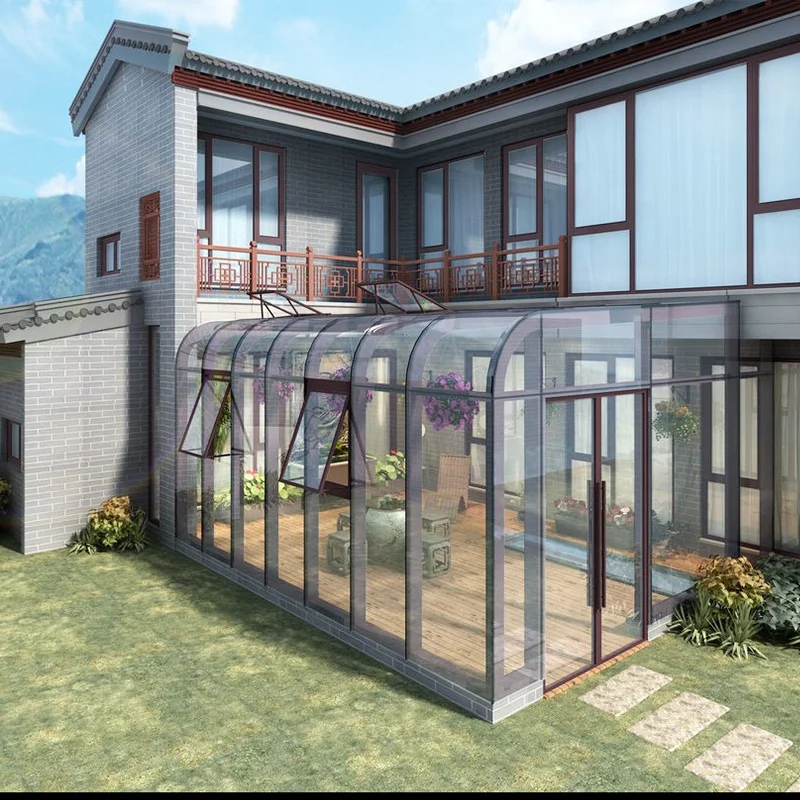 
Factory direct sale anti noise insulated glass Garden Sun room aluminum DIY house open air Veranda Sunroom 