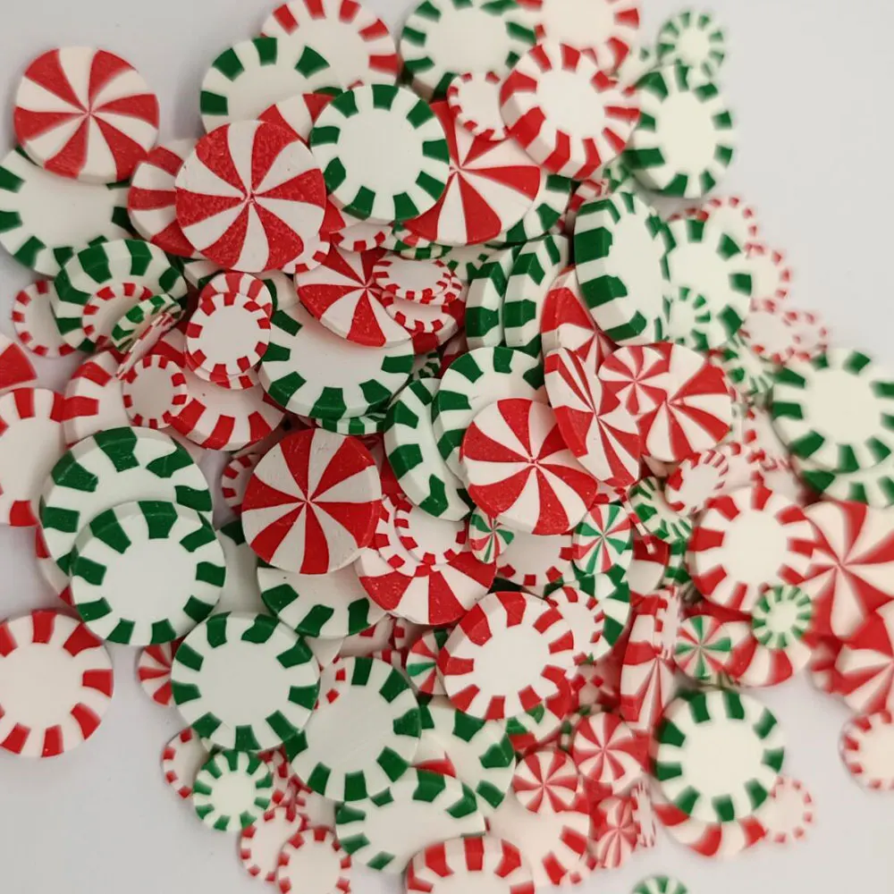 Bulk 500g/bag 5MM 10MM Red Green Peppermint Christmas Polymer Clay Slices Sprinkles DIY Craft Making Jewelry Findings Components