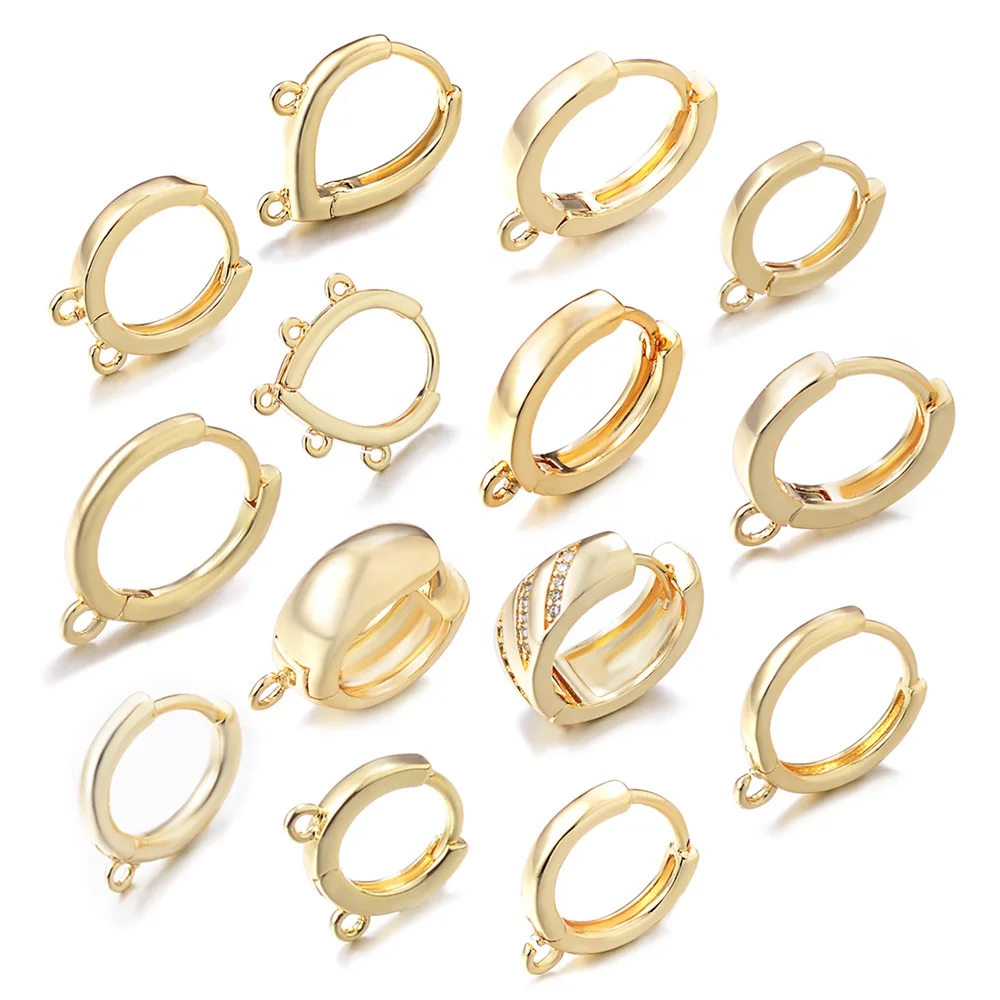 

18K Gold Plated Earring Hoops Ear Wire for Jewelry Making DIY Earring Accessories Women Hoop Earring Huggies Findings Components, 18k real gold plated