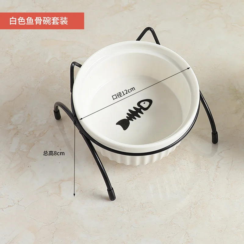 

2021 Hot Cat Ceramic Color Glaze Bowl Pet Dog Supplies Cat Feeder Bowl, Colorful
