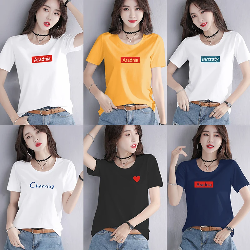 

New style cotton women's T-shirt high quality lowest price short sleeve