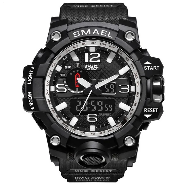 

Men Military Watch 50m Waterproof Wristwatch LED Quartz Clock Sport Watch Male relogio masculino 1545 Sport Watch Men S Shock, Mix colors