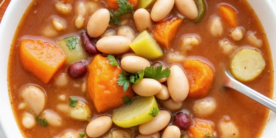 layered bean and vegetable soup