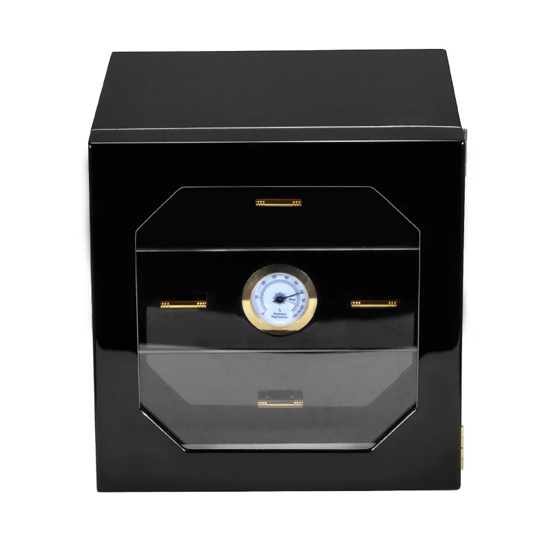 

New Arrival Latest Design cuboid hard humidor cabinet cigar, Black