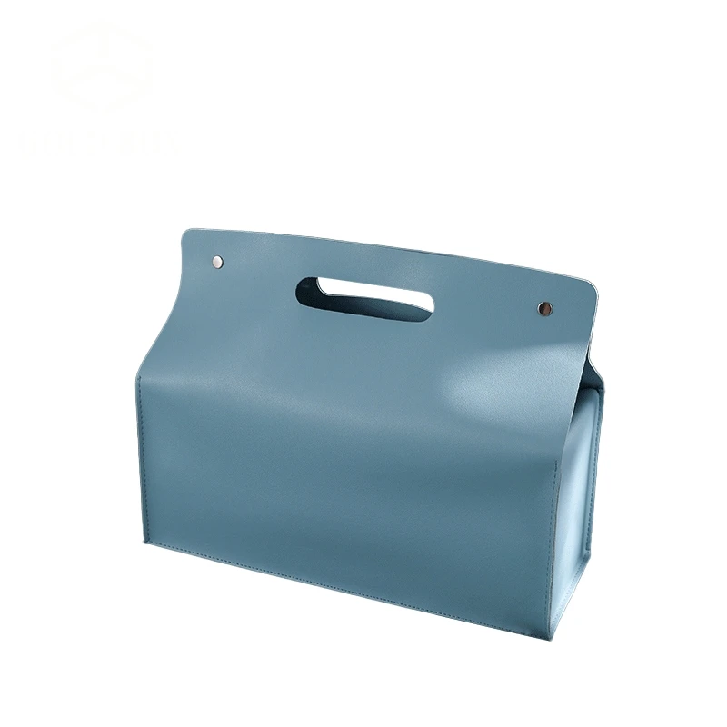 

Blue portable leather bag wholesale custom leather bag