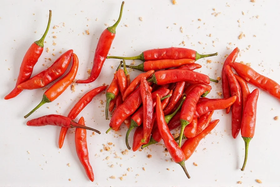 Salsa Made with Chile de Arbol Peppers