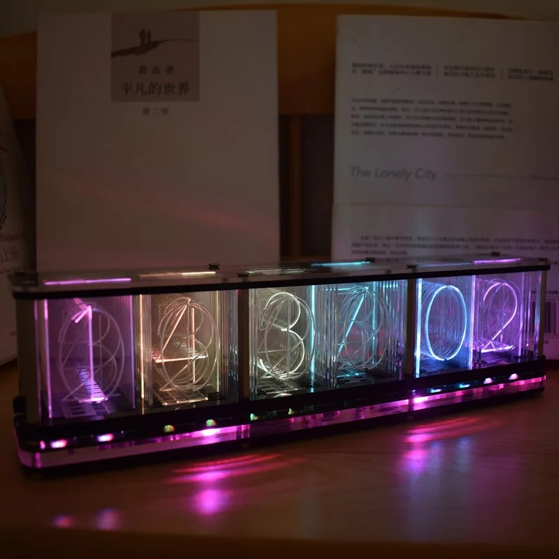 

2022 Wholesale Custom Logo And Packagel Nixie Desktop Clock Glow Tube Clock Lock With Modern Creative Design