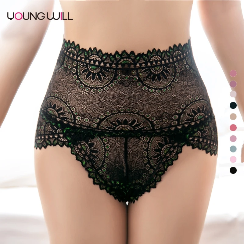 

Sexy Panties Women High Waist Lace Thongs and G Strings Underwear Ladies Hollow Out Underpants Intimates Lingerie, Blue/black/pink/gray/white