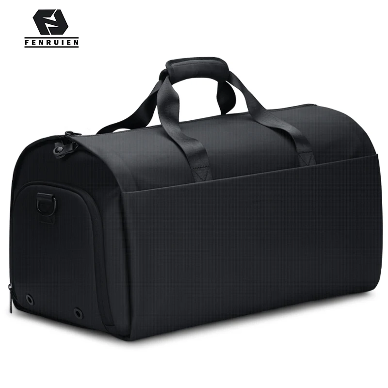 

FENRUIEN 2021 57L Travel & Sports Large Duffel Bags Weekend Luggage Travel Bags Zipper Suit Garment Bags With Shoes Compartment, Black