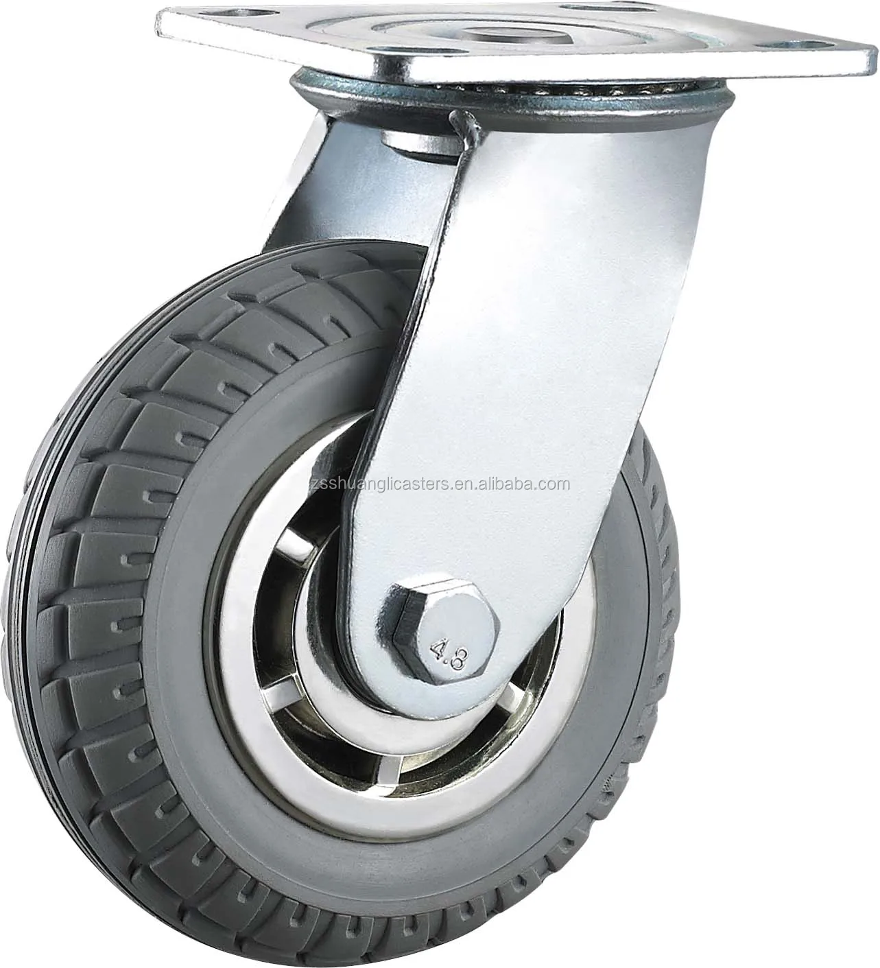 Trailer Wheel Swivel Rubber Hospital Caster Heavy Duty 200mm Ball Bearing 2" (50mm ) Galvanized
