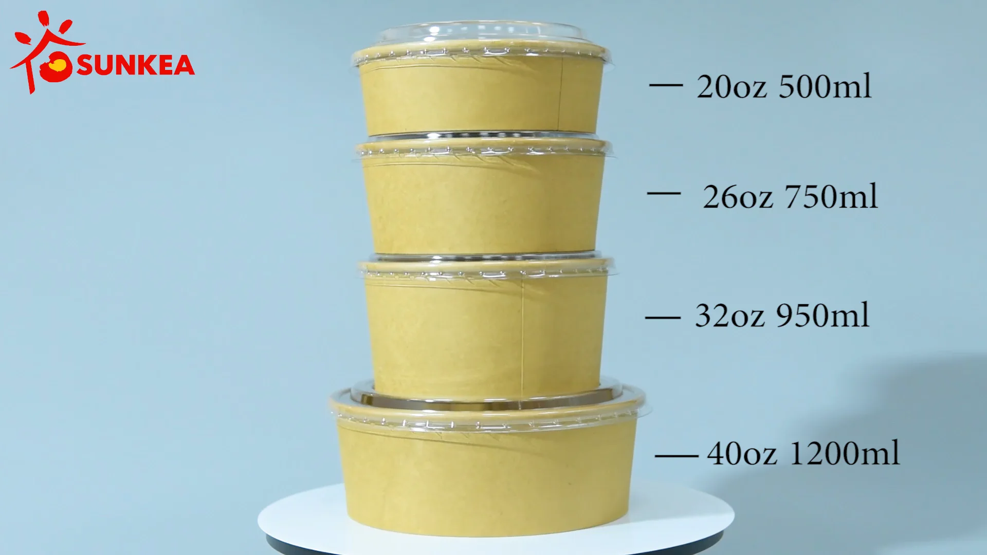 Custom Design Paper Bowl Craft Paper Bowl Waterproof Salad Rice Bowl