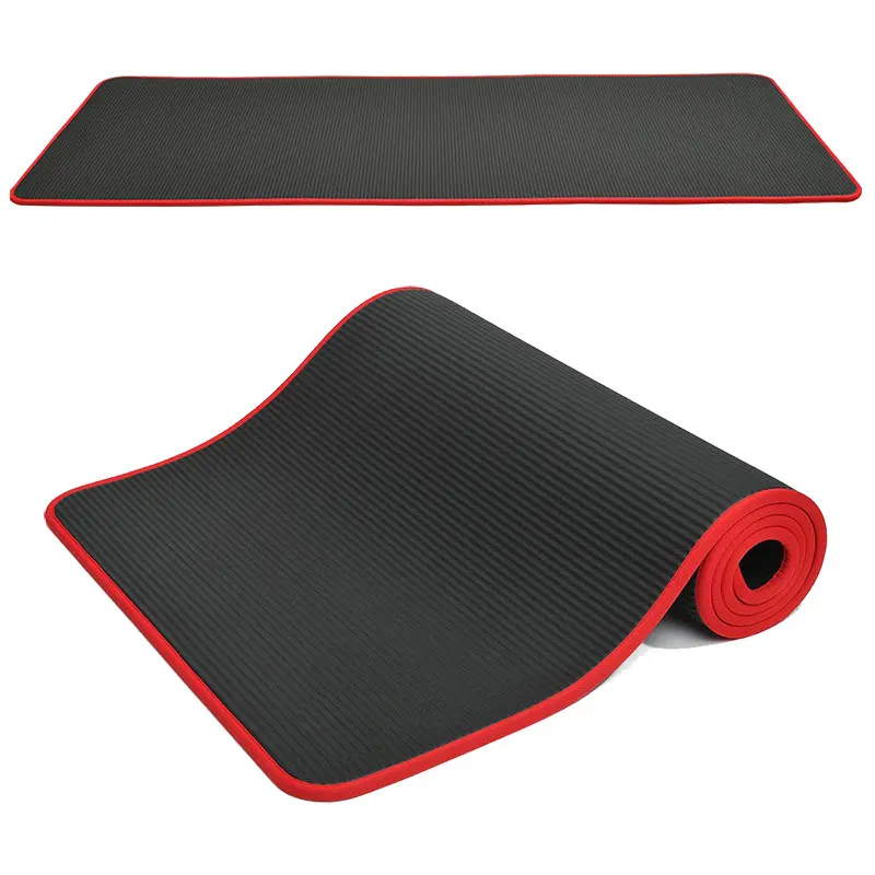 

10mm Thickened Non-slip Tear Resistant NBR Fitness Mats Sports Gym Pilates Pads With Yoga Mat Bag & Strap
