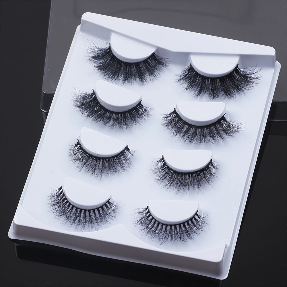 

FX-N38 Hotsell 7D faux minkfur eyelashes 4 pairs mixed 7d eye lash extensions super soft deep wave fluffy new false eyelashes